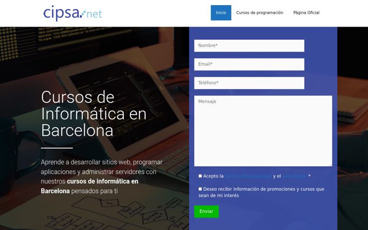 Screenshot of cursosinformaticabarcelona.com