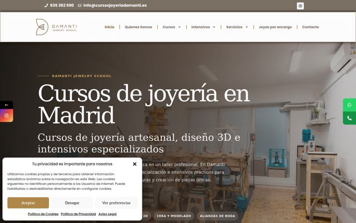 Snimka zaslona za cursosjoyeriadamanti.es