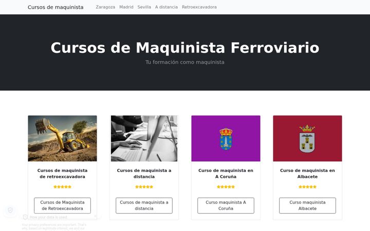 Екранна снимка на cursosmaquinista.com.es