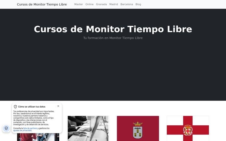 Екранна снимка на cursosmonitordetiempolibre.com.es