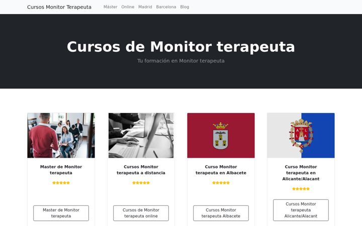 Екранна снимка на cursosmonitorterapeuta.com.es