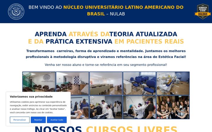 Screenshot of cursosnulab.com.br