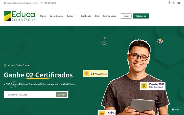 Screenshot of cursosonlineeduca.com.br