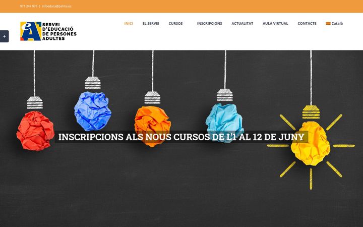 Екранна снимка на cursospalmaeduca.es
