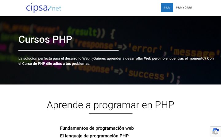 Posnetek zaslona cursosphp.net