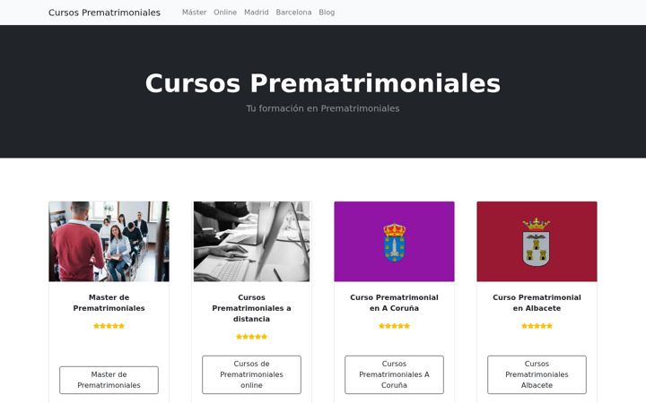 Screenshot of cursosprematrimoniales.com.es