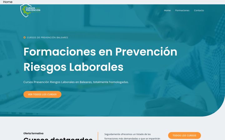 Screenshot of cursosprevencionbaleares.com