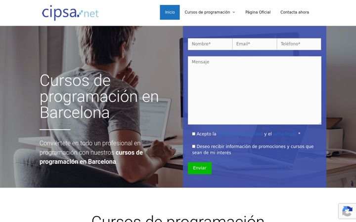 Screenshot of cursosprogramacionbarcelona.com