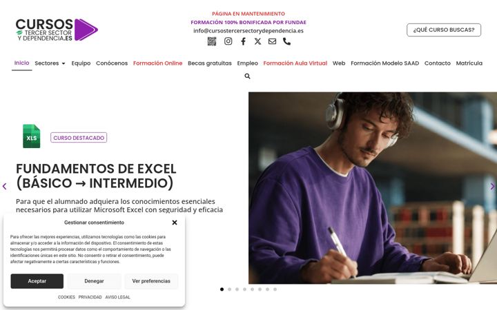 Screenshot of cursostercersectorydependencia.es