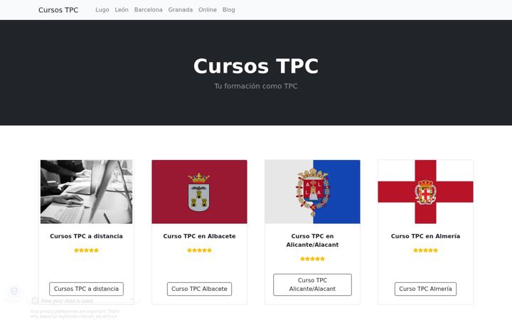 Screenshot of cursostpc.com.es