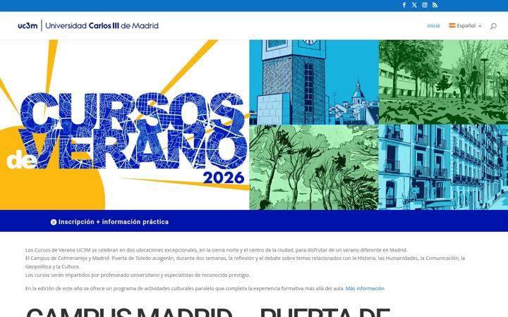 Zrzut ekranu cursosverano.uc3m.es