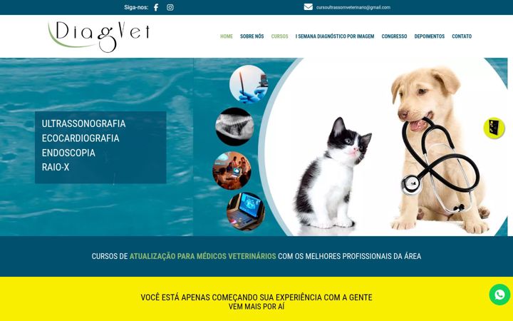 Екранна снимка на cursoultrassomveterinario.com.br