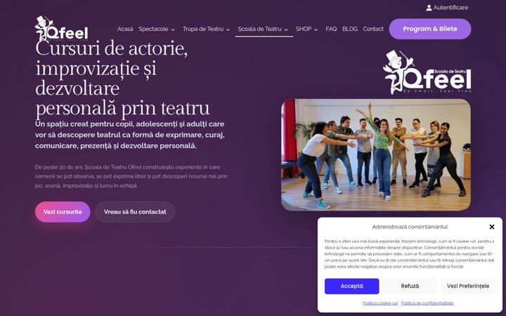 Zrzut ekranu cursuri-actorie.ro