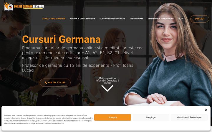 Screenshot of cursuri-germana.ro