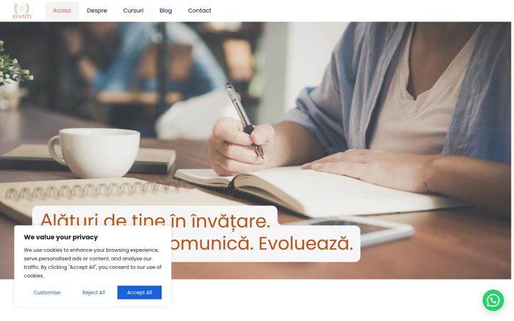 Screenshot of cursuriavanti.ro