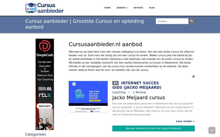 Skærmbillede af cursusaanbieder.nl