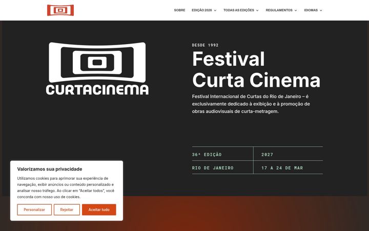 Screenshot of curtacinema.com.br