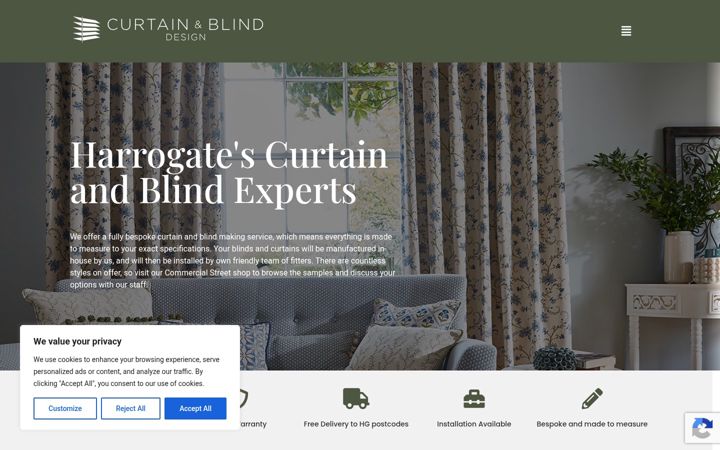 Screenshot of curtainandblinddesign.com