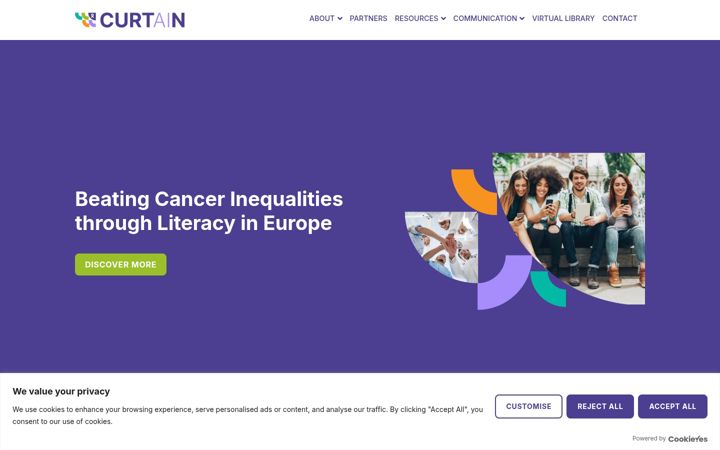 Screenshot of curtainproject.eu
