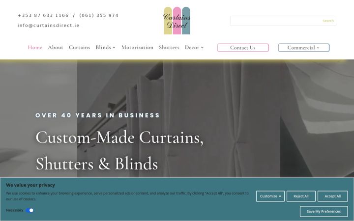 Screenshot of curtainsdirect.ie