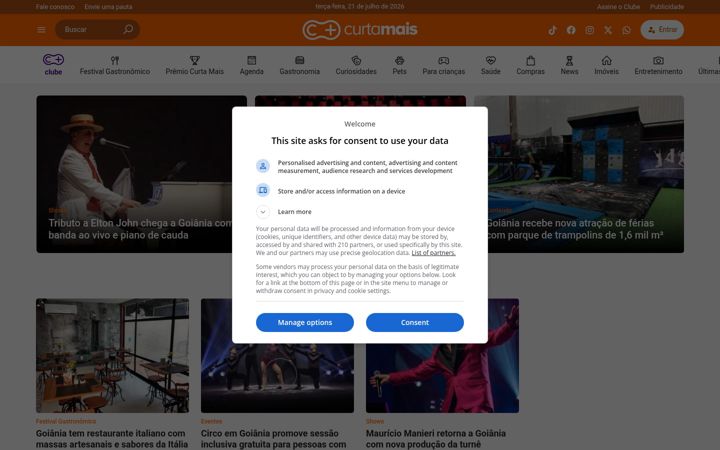 Screenshot of curtamais.com.br