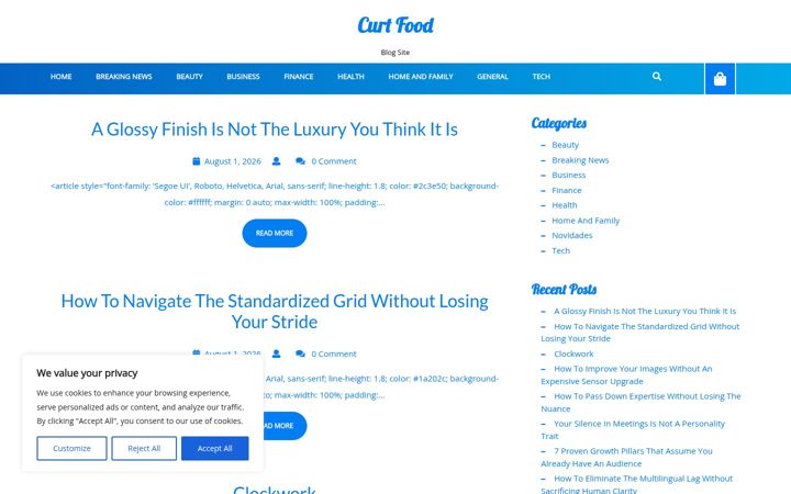 Screenshot of curtfood.com