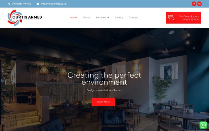Screenshot of curtisarmes.co.uk