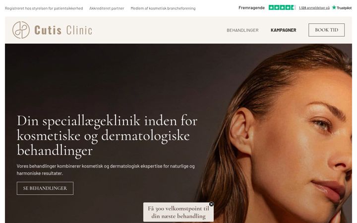 Screenshot di curtisclinic.dk