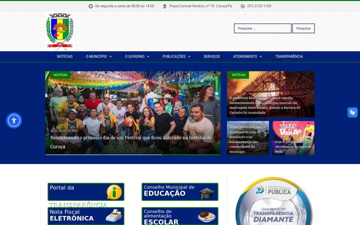 Screenshot of curuca.pa.gov.br