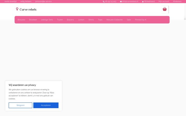 Captură de ecran a curverebels.nl