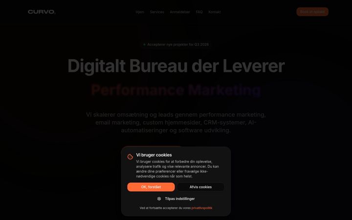 Screenshot of curvo.dk