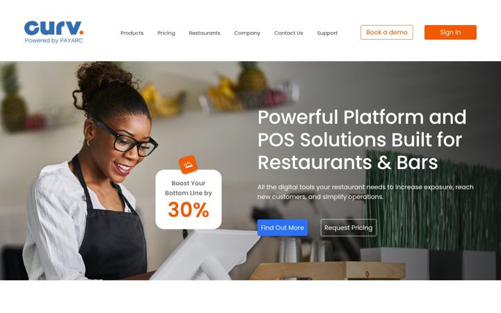 Screenshot of curvpos.com