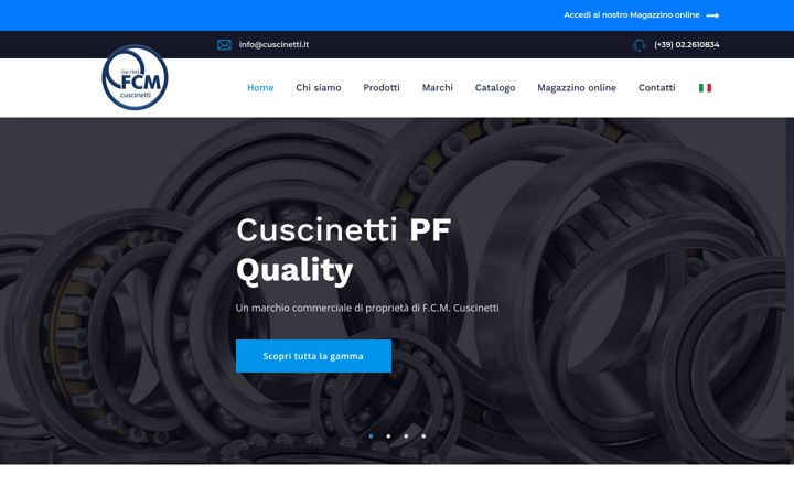 Ekraanipilt saidist cuscinetti.it