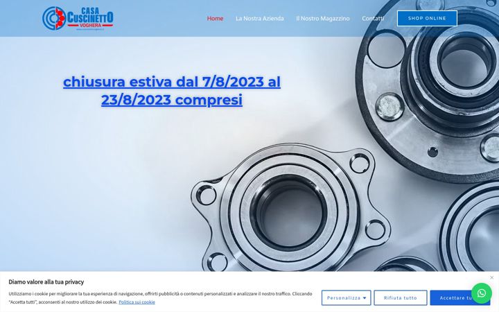 Ekraanipilt saidist cuscinettovoghera.it