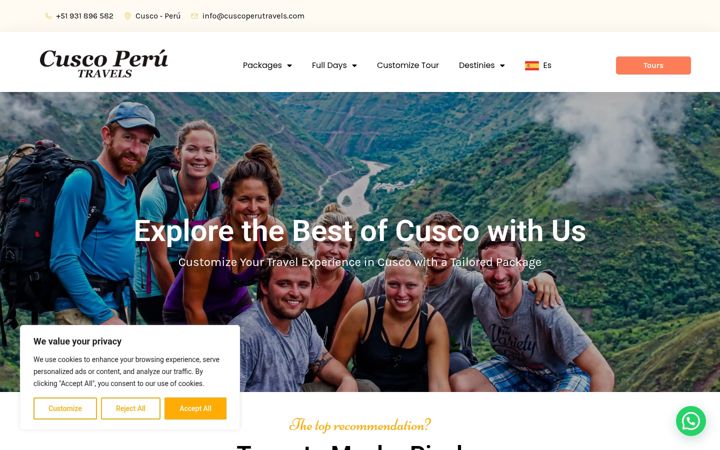 Screenshot of cuscoperutravels.com