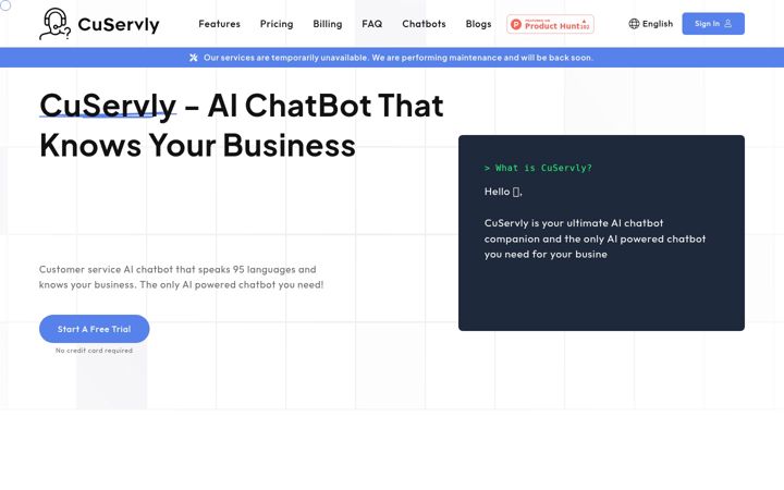 Screenshot of cuservly.com