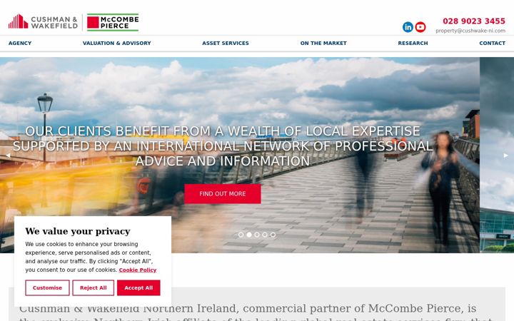 Screenshot of cushmanwakefield-ni.com