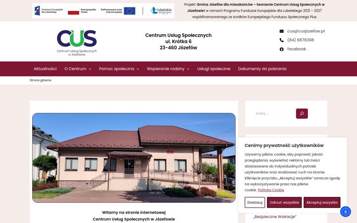 Ekrānuzņēmums no cusjozefow.pl