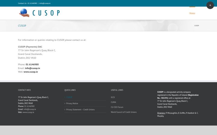 Screenshot of cusop.ie