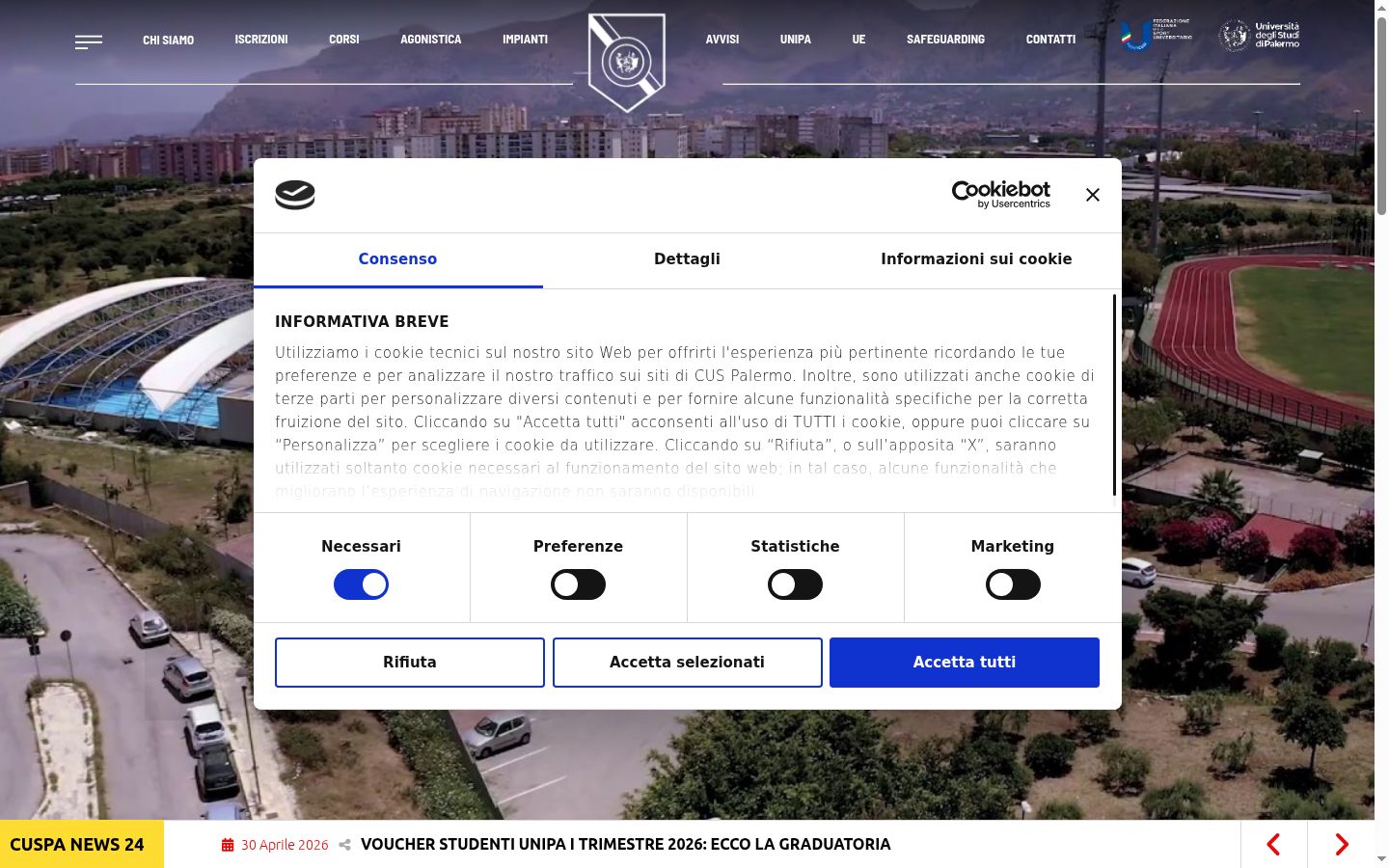 Snímek obrazovky baneru souhlasu zobrazeného před jakoukoli interakcí