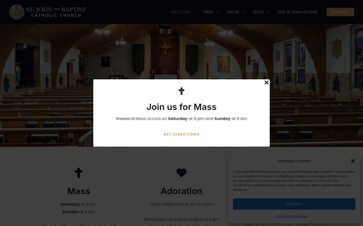 Screenshot of custercatholic.com