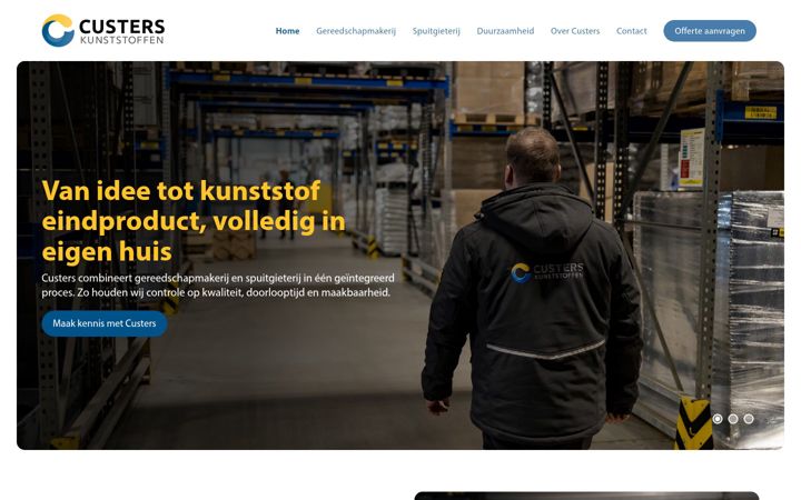 Screenshot of custers-kunststoffen.nl