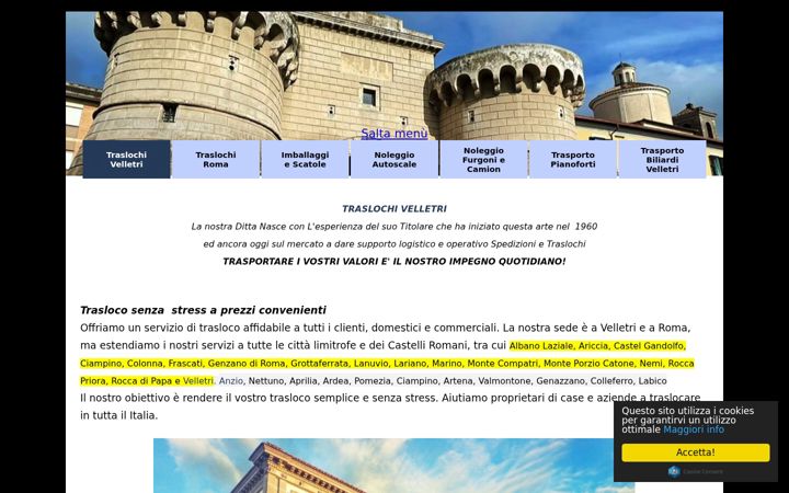 Screenshot of custodiamobili-roma.it