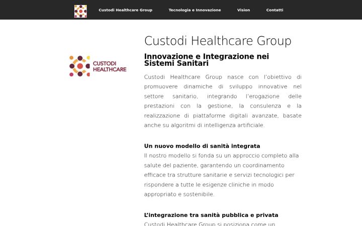 Screenshot of custodihealthcaregroup.com