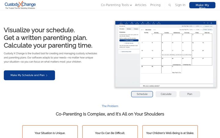 Screenshot of custodyxchange.com