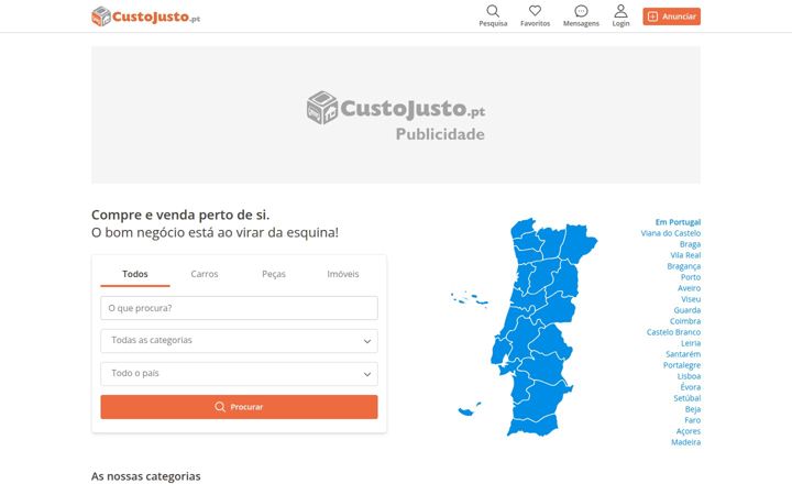 Screenshot van custojusto.pt