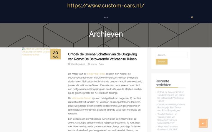 Captură de ecran a custom-cars.nl