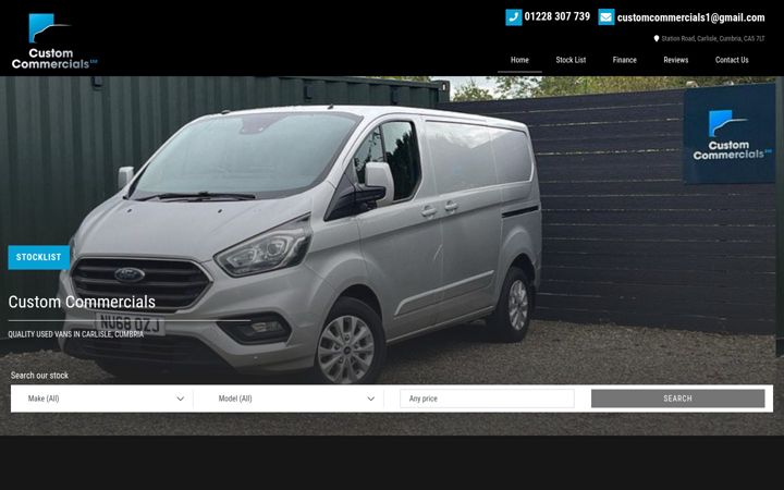 Екранна снимка на custom-commercials.co.uk