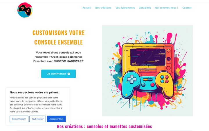 Screenshot van custom-consoles-france.fr