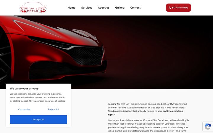 Screenshot of custom-elitedetail.com
